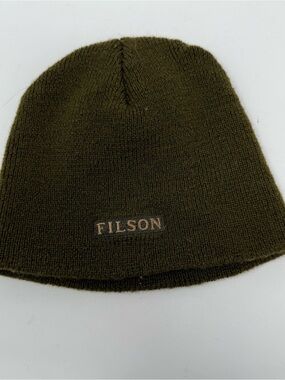 Filson Olive Green Wool Beanies Kids One Size